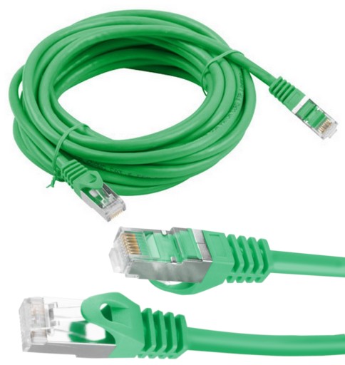 LAN ETHERNET internetový sieťový kábel kat 6 FTP RJ45 1m Krútený pár Zelený