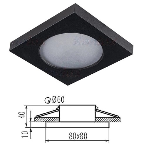 KANLUX LED stropné svietidlo do kúpeľne Hermetické GU10 10W čierne