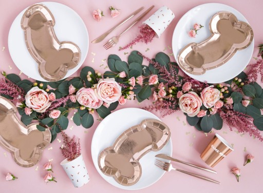 Rovnaké platničky na penis forever, ružové zlato, 26,5 x 15,5 cm (1 balenie / 6 ks)