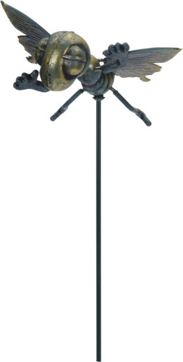 Zlatá figúrka hmyzu na tyči Záhradné kvetináče Piku 59 cm