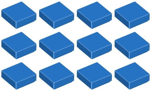 LEGO TILE 3070b 1x1 modrá (3g) 12 ks.