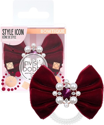 Invisibobble elastický pás Saténová mašľa Pearls Red