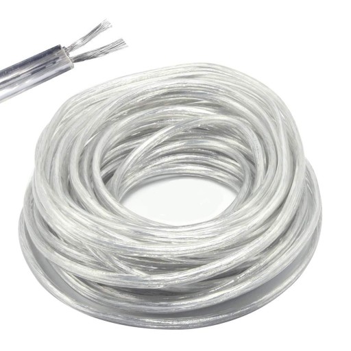 PVC kábel, priehľadný, priehľadný, 2x0,75