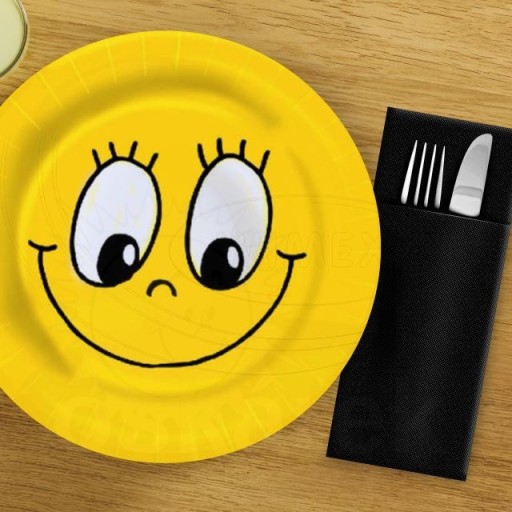 Papierové taniere Smile, žlté, 10 ks