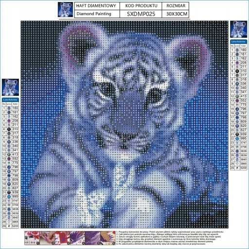 Diamantové vyšívanie Tiger Mosaic Diamantový obraz 5D diamantový rezací papier