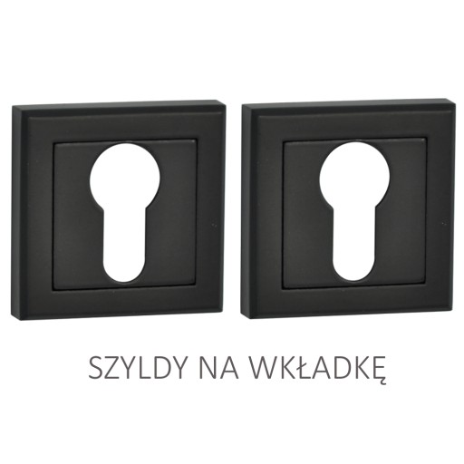 ŠTVORCOVÝ ROZETOVÝ ZNAK, KĽÚČ ALEBO VLOŽKA - ČIERNA