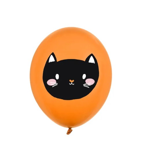 Sada 6 ks balónov mačiatka HALLOWEEN čierne zlato