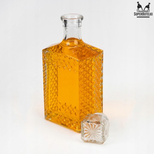 Krištáľová karafa so sklenenou zátkou na whisky 500 ml