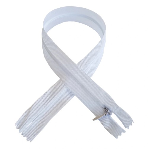 Zips, SAMOSTATNÝ Zips, PREkrytý, ČIPKA, 35 cm, biela