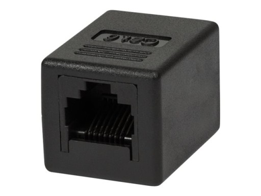 Konektor RJ45-RJ45 zásuvka-zásuvka, cat.6 UTP, čierny