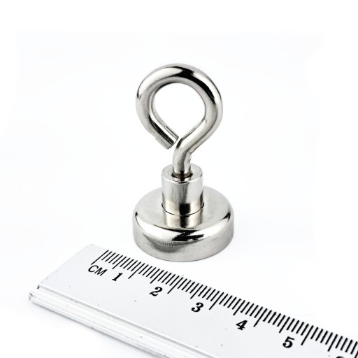 NEODYMIOVÝ MAGNETICKÝ DRŽIAK 25MM S ZATVORENÝM HÁKOM KAPACITA 22 KG 1 KS