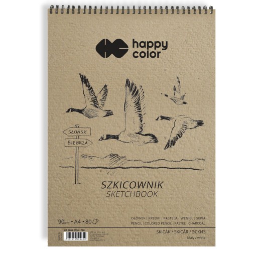BLOK ŠPIRÁLA NÁKČETNÍK HAPPY COLOR BIRDS A4 80 LIST 90G