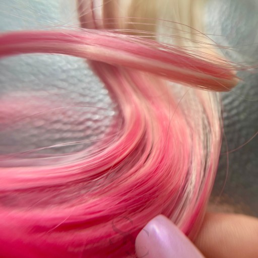 Sponka do vlasov s príčeskom melír ombré vlasy morská panna blond ružová mašľa BR