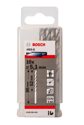 BOSCH VŔTAČKA DO KOVU HSS-G 5,1 mm 1 ks