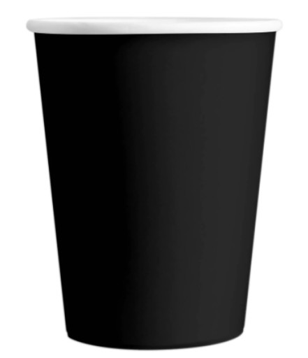 Čierne poháre 220ml, 6ks