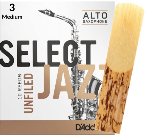 Prútik D'Addario Jazz Select pre saxofónový alt 3M Unfiled