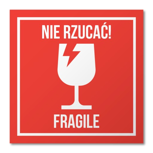 Nálepka ADR Nehádžte KREHKÉ SKLO 15cm