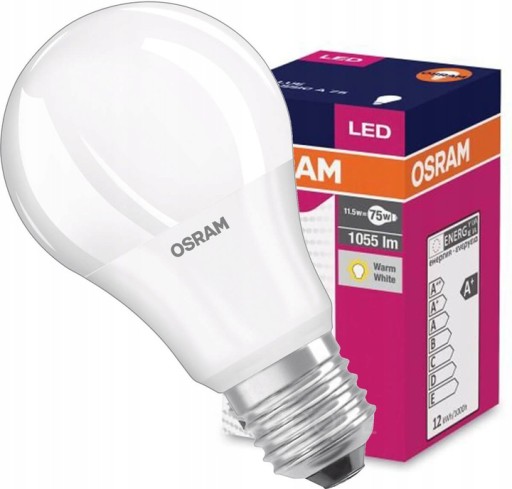 Osram LED žiarovka E27 A60 10W=75W 1055lm 2700K