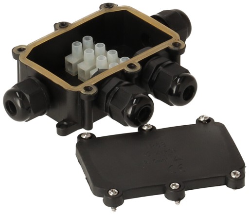 Hermetický elektrický box s tlmivkami 4x IP68 na záhradnú pôdu