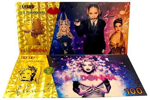 MADONNA Jedinečná ZLATÁ BANKOVKA Zberateľský DARČEK PRE FANOUŠKA