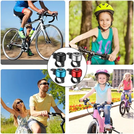 HLASITÝ KOVOVÝ HLINÍKOVÝ BICYKLOVÝ ZVONČEK NA ČIERNY MINI BICYKEL