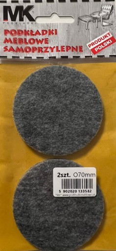 PLSTENÉ PODLOŽKY PRE NÁBYTkové STOLIČKY, SIVÁ FI 70MM