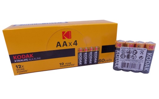 XTRALIFE Alkalické batérie AA LR6, 4 ks Kodak fólie 30411777