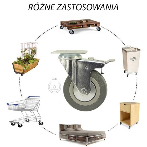 Circle fi 100, vozík, polica, skrinka, stolík 2PPGUM100