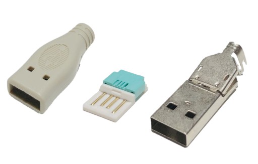 USB-A zástrčka, súprava na opravu USB bez náradia