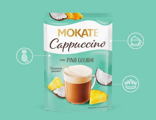 Káva Cappuccino Pina Colada Kokos Ananás Dezertná pena bez espressa 40g