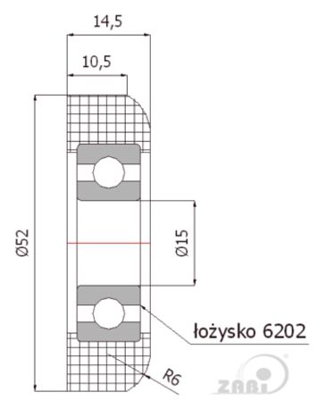 POLYAMIDOVÁ VALIČKA 52x15mm na brány a dvere