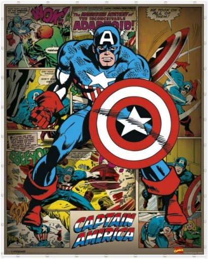 Retro plagát Marvel Captain America 40x50 cm