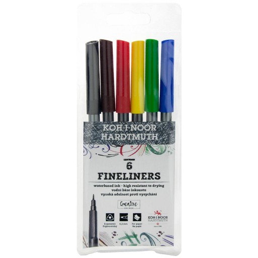 Jemné linky 6 farieb 0,3 mm jemná linka Koh-I-Noor