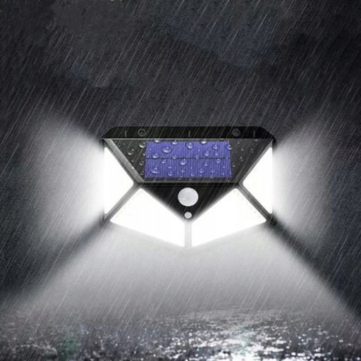SOLAR LAMPA 100 LED S POHYBOVÝM A SÚMRAKOVÝM SENZOROM NÁSTENNÁ LAMPA