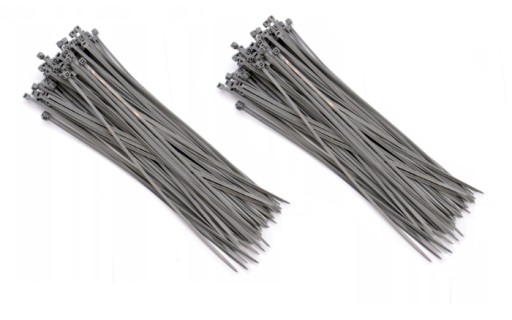 200x VIAZAČKY ŠEDÉ KABELNÉ VIAZAČKY 2,5x100 mm