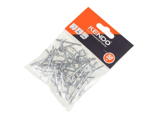 SADA HLINÍKOVÝCH SLEPÝCH NITOV 50 KUSOV 4,0 x 6,4 mm