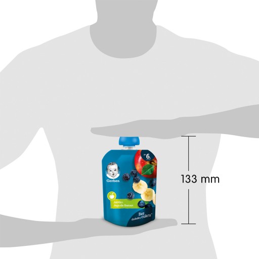 Gerber Mousse Dezert Jablko, Čučoriedka, Banán po 6 mesiacoch 80 g