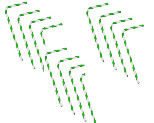 Broken Paper Slamky Green Stripes BIO 12 ks.