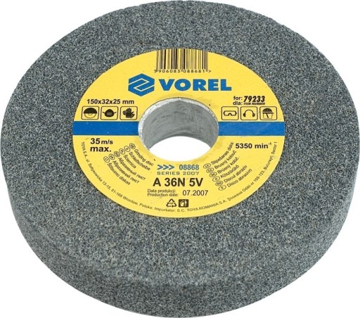 Kotúč do stolovej brúsky 150x12x15 mm - Vorel hrubý