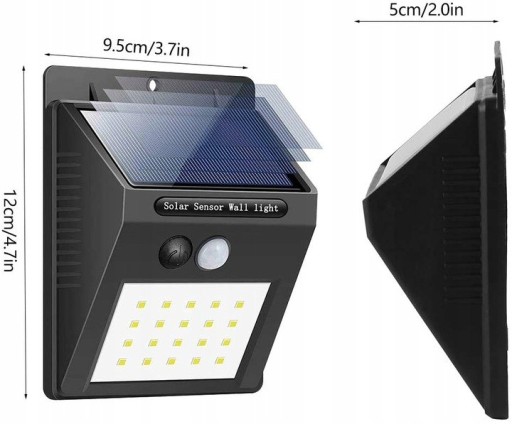 20LED solárne svietidlo so senzorom pohybu a súmraku