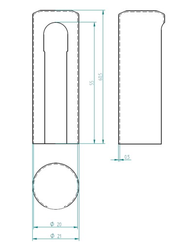 Krytka kovového pántu 20 mm mosadz