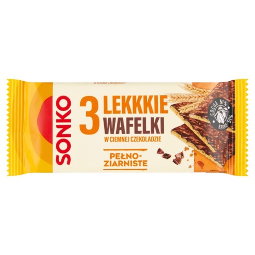 Sonko Svetlé celozrnné oblátky v horkej čokoláde 36 g