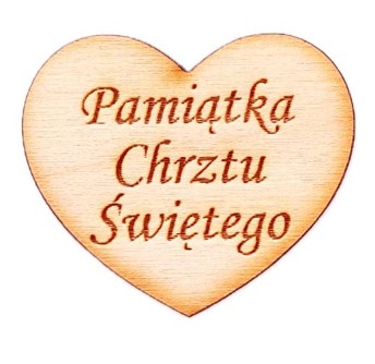 SRDCE gravírovaný darček na krst 3cm na anjelské srdiečka preglejka 5 kusov