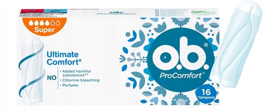OB TAMPÓNY PRO COMFORT SUPER 16 ks BEZ CHLÓRU