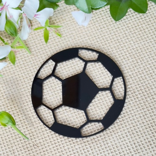 Futbal futbal Bočná ozdoba na tortu Čierna PLEXI