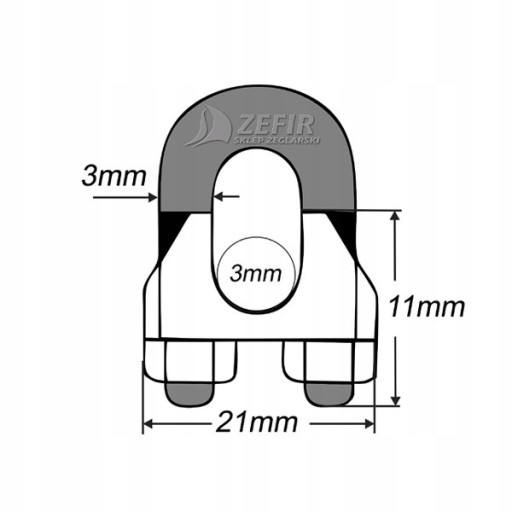 SVORKA NA OCEĽOVÉ LANO 3mm, NEREZ, A4 - 02221