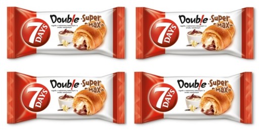 4x 110g 7DAYS Max Double croissant, kakao a vanilka