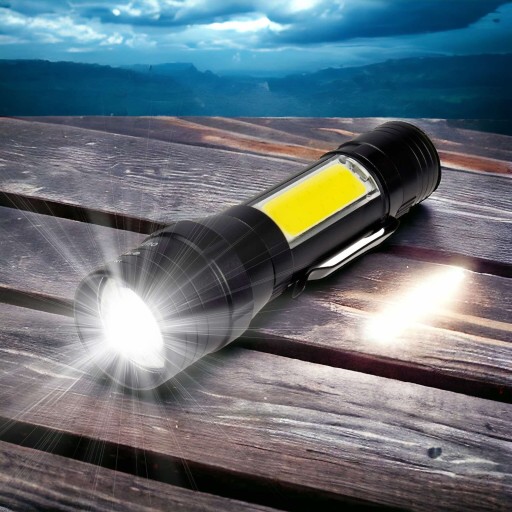 VÝKONNÁ LED COB ZOOM USB TAKTICKÁ BATERKA