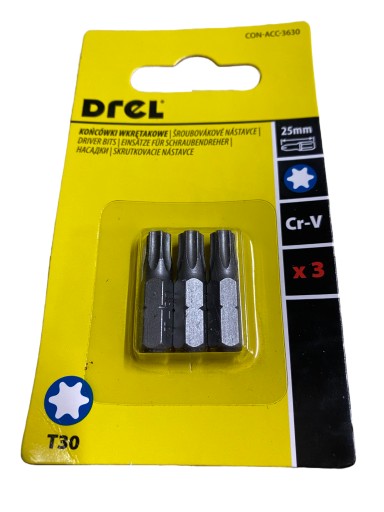 TORX BIT SET T30 X 25MM 3 ks. BIT, BIT