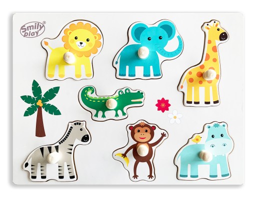 Drevené puzzle zoo SMILY PLAY Montessori